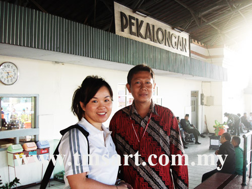 During my stay in Pekalongan Indonesia, with Pekalongan Batik Museum Director, Mr. Zahir, at Pekalongan Train Station