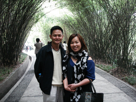 in the bamboo garden with Ken Chin