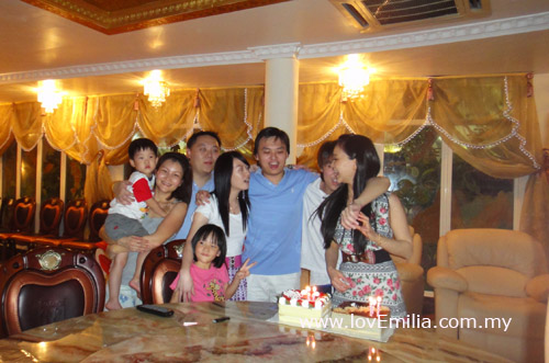 Party girl with her siblings