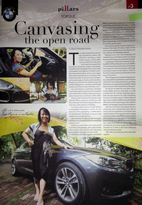 BMW special feature Canvasing by Emilia, for SME MALAYSIA NEWSPAPER 18 OCTOBER 2014